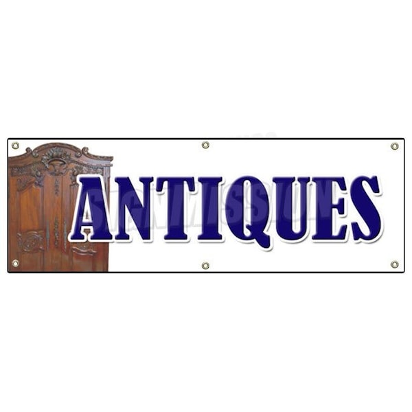 ANTIQUES BANNER SIGN antique shop dealer signs furniture collectibles coins